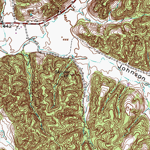 Topographic Map of Skinner Cemetery, KY