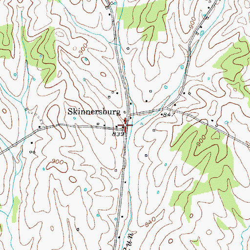 Topographic Map of Skinnersburg, KY