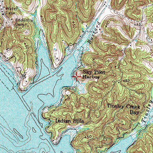 Topographic Map of Sky Pilot Harbor, KY