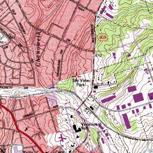 Topographic Map of Sky View Park, KY