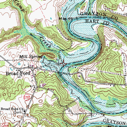 Topographic Map of Slab Camp Creek, KY