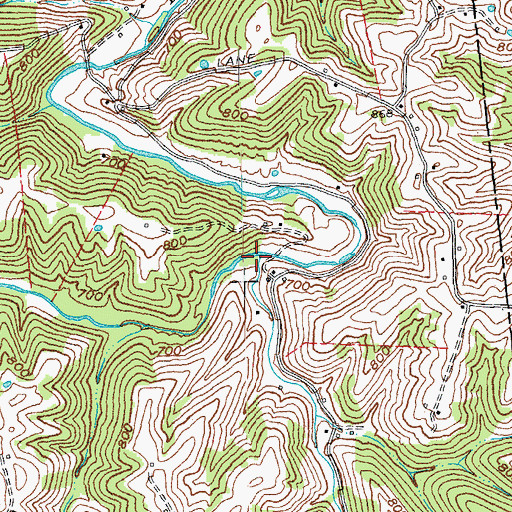 Topographic Map of Slab Lick Branch, KY