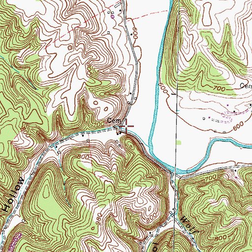 Topographic Map of Slash Hollow, KY