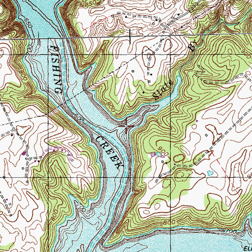 Topographic Map of Slate Branch, KY