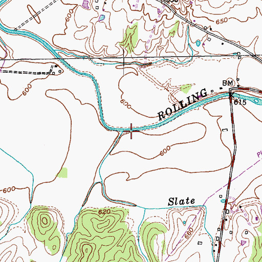 Topographic Map of Slate Creek, KY