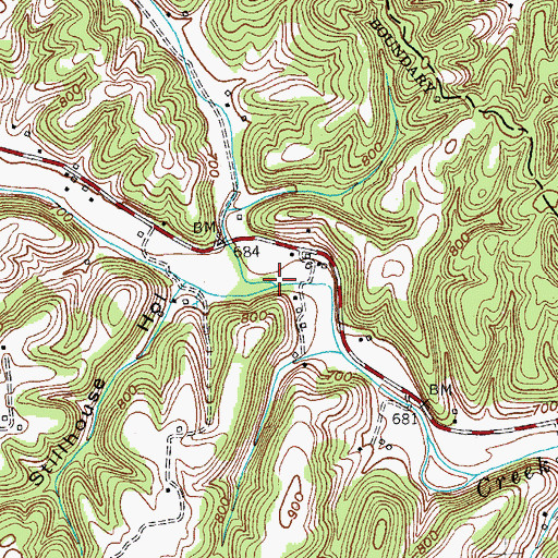 Topographic Map of Slate Creek, KY