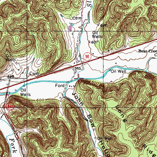 Topographic Map of Slate Fork, KY