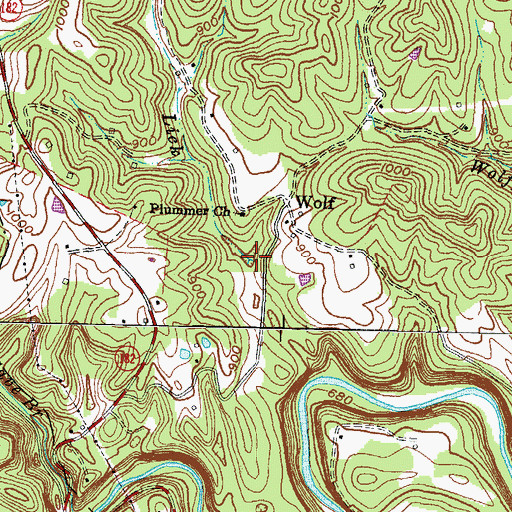Topographic Map of Slate Lick, KY
