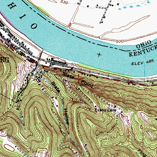 Topographic Map of Slate Point, KY