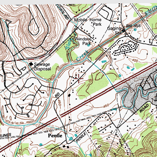 Topographic Map of Slate Run, KY