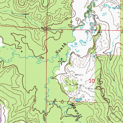 Topographic Map of Howell Branch, AR