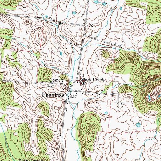 Topographic Map of Slaty Creek Church, KY