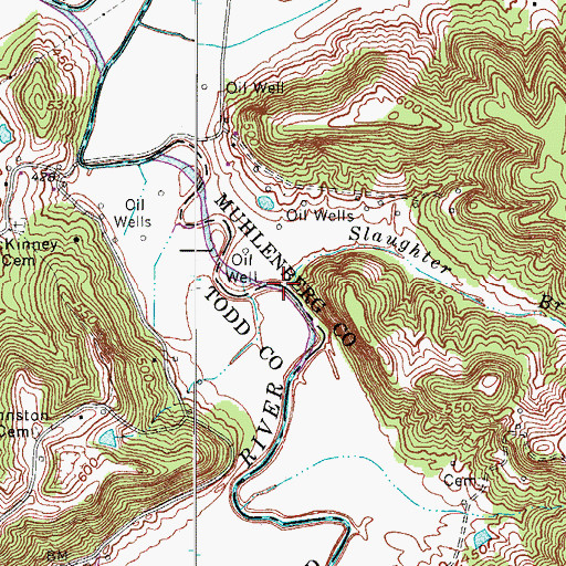 Topographic Map of Slaughter Branch, KY