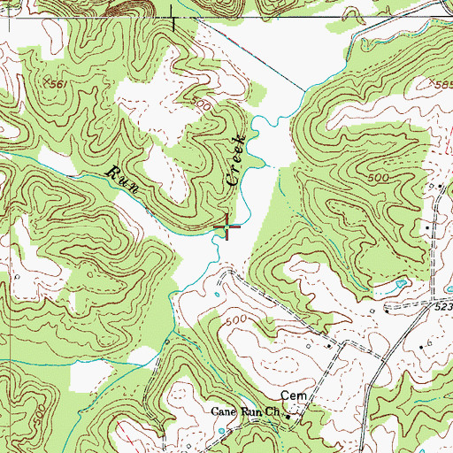 Topographic Map of Sled Run, KY