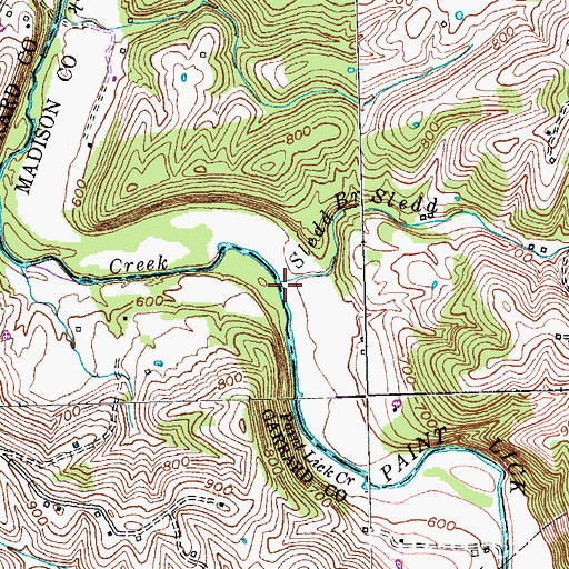 Topographic Map of Sledd Branch, KY