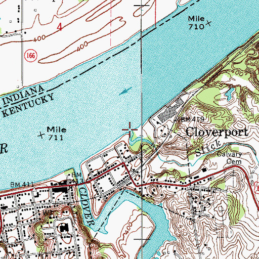 Topographic Map of Slick Creek, KY