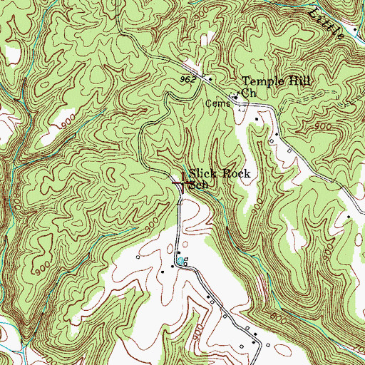 Topographic Map of Slick Rock School, KY