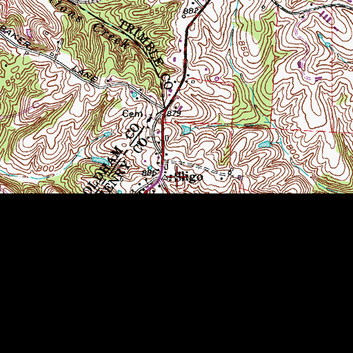 Topographic Map of Sligo, KY