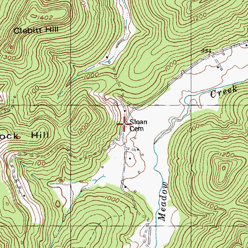 Topographic Map of Sloan Cemetery, KY