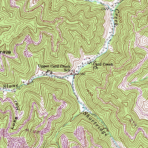 Topographic Map of Slone Fork, KY