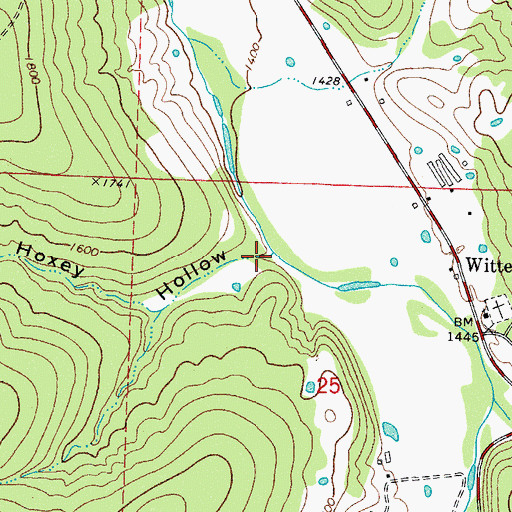 Topographic Map of Hoxey Hollow, AR