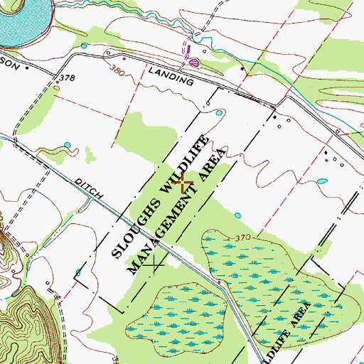 Topographic Map of Sloughs Wildlife Management Area, KY