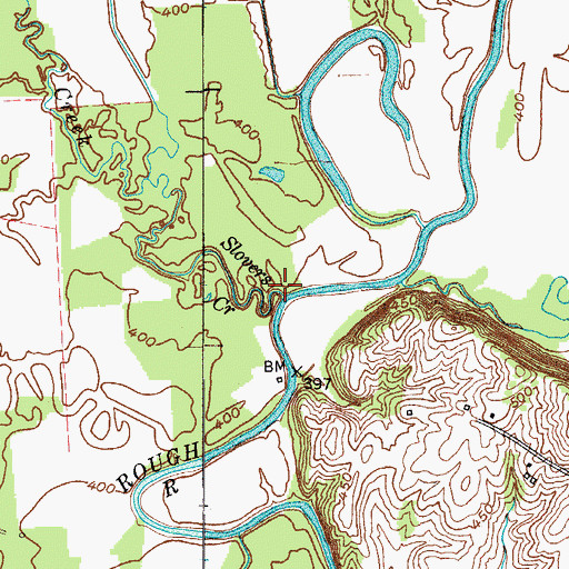 Topographic Map of Slovers Creek, KY
