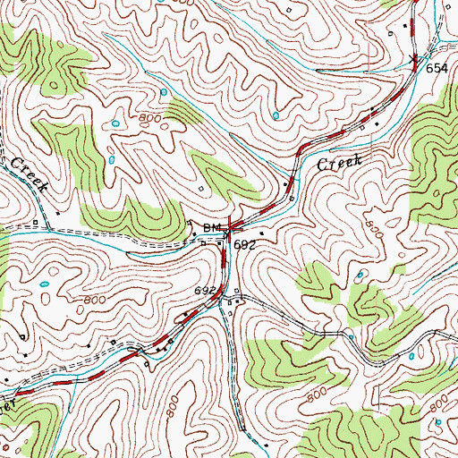 Topographic Map of Smalley Creek, KY
