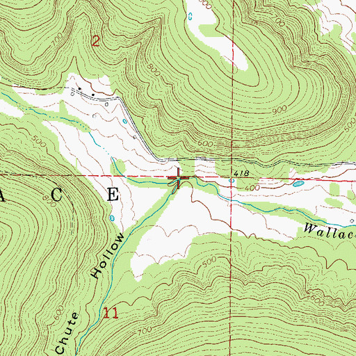 Topographic Map of Hub Chute Hollow, AR