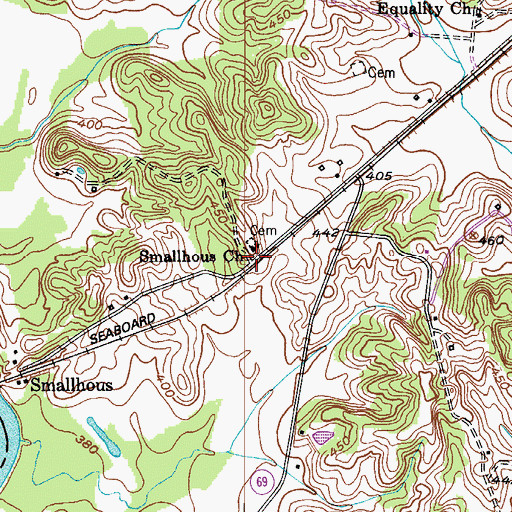 Topographic Map of Smallhous Church, KY