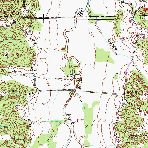 Topographic Map of Smith Branch, KY