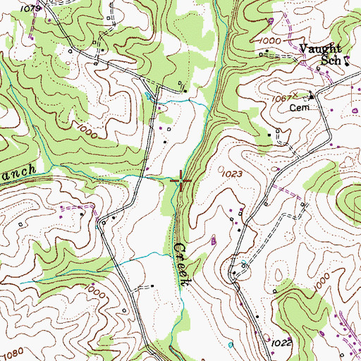 Topographic Map of Smith Branch, KY