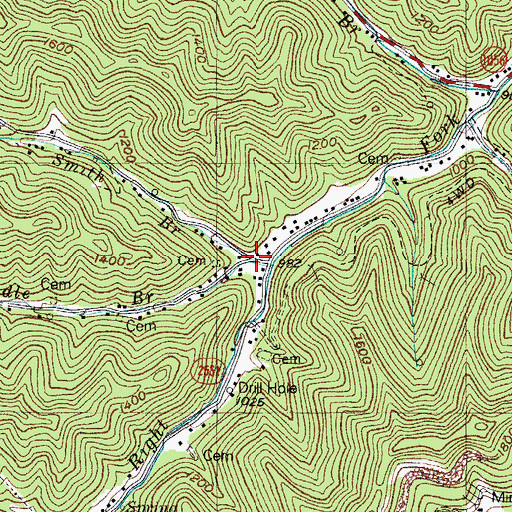 Topographic Map of Smith Branch, KY