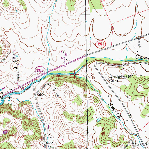 Topographic Map of Smith Branch, KY