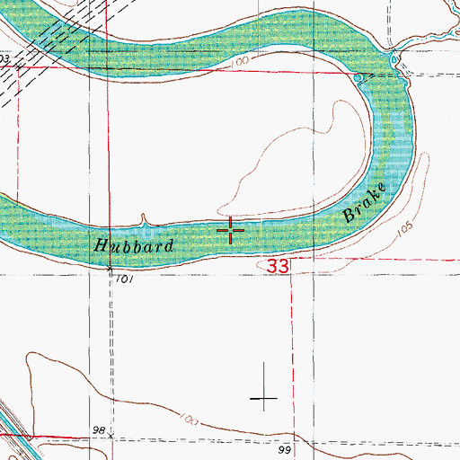 Topographic Map of Hubbard Brake, AR