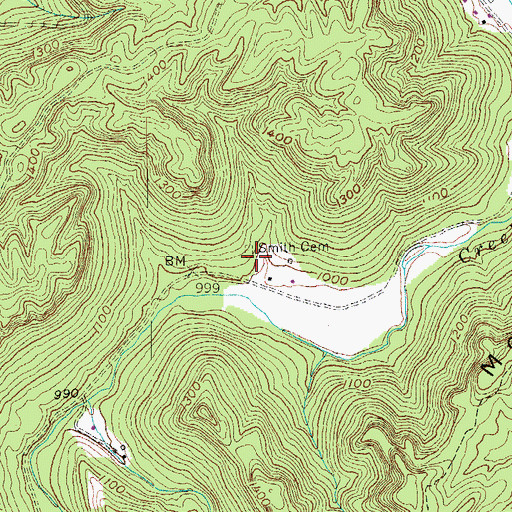 Topographic Map of Smith Cemetery, KY