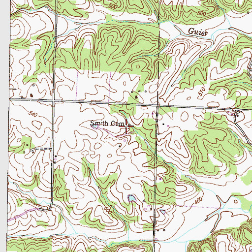 Topographic Map of Smith Cemetery, KY