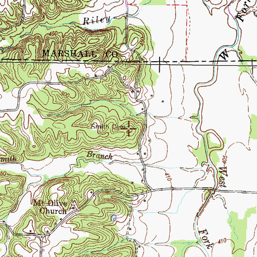 Topographic Map of Smith Cemetery, KY