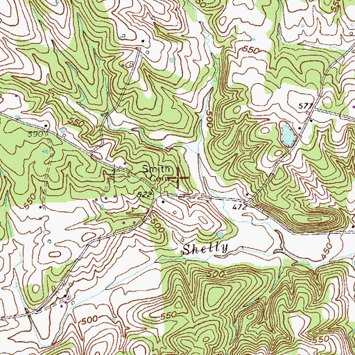 Topographic Map of Smith Cemetery, KY