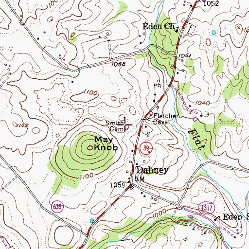 Topographic Map of Smith Cemetery, KY