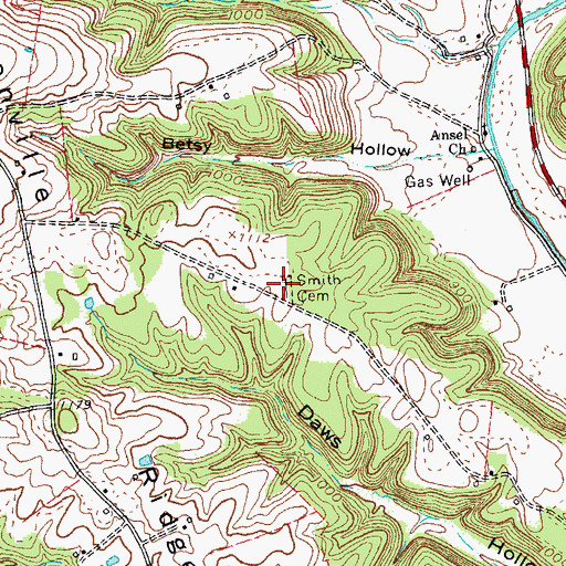 Topographic Map of Smith Cemetery, KY