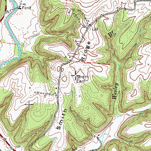 Topographic Map of Smith Cemetery, KY