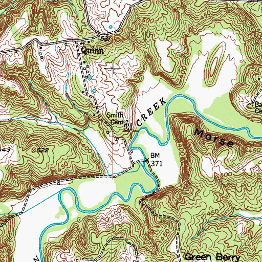 Topographic Map of Smith Cemetery, KY