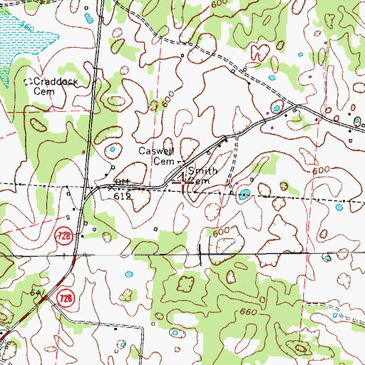 Topographic Map of Smith Cemetery, KY
