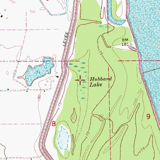 Topographic Map of Hubbard Lake, AR