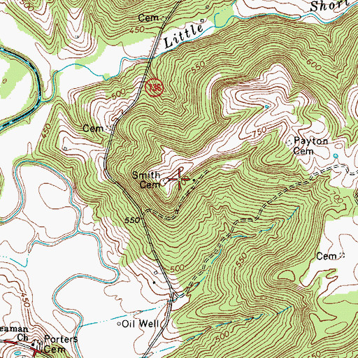 Topographic Map of Smith Cemetery, KY