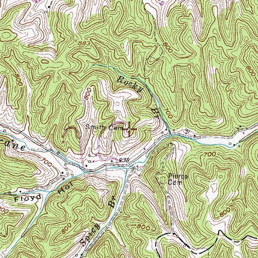 Topographic Map of Smith Cemetery, KY