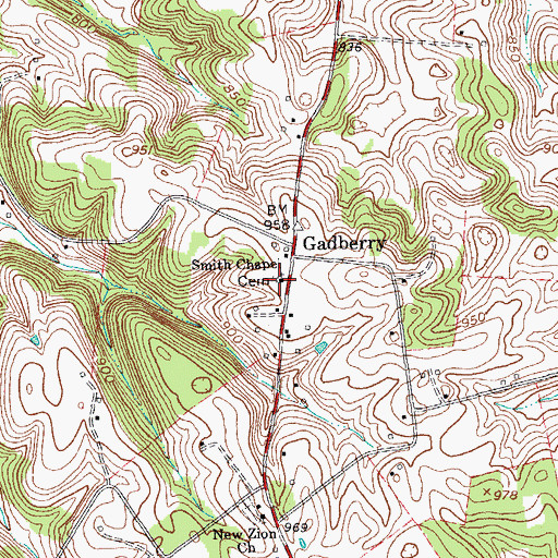 Topographic Map of Smith Chapel, KY
