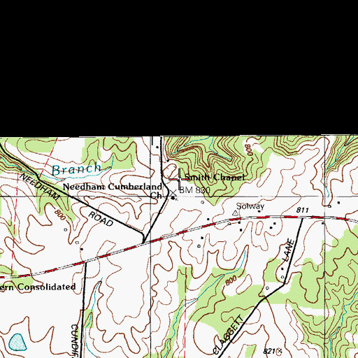Topographic Map of Smith Chapel, KY