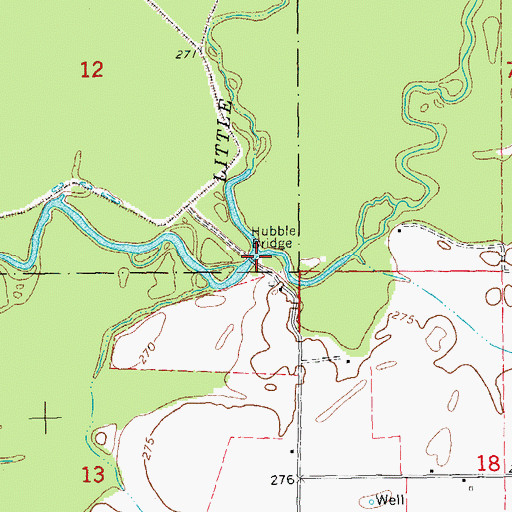 Topographic Map of Hubble Bridge, AR
